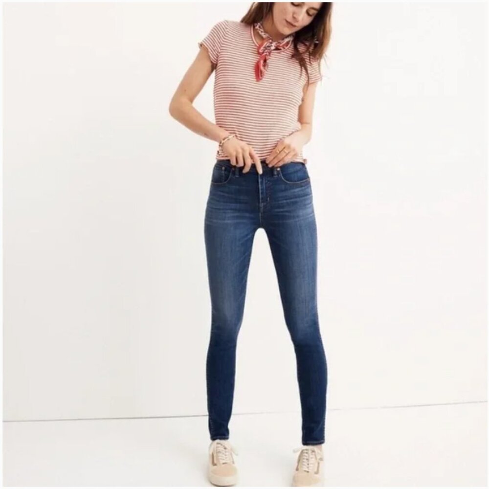 Madewell 10" High Rise Skinny dark wash fitted denim jeans womens size 24